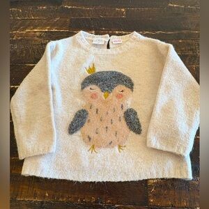 Zara girl owl sweater size 18-24 months
